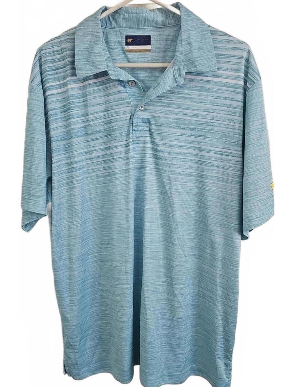 Jack Nicklaus Stay Dri Gray  Golf Polo Shirt Size L Short Sleeve